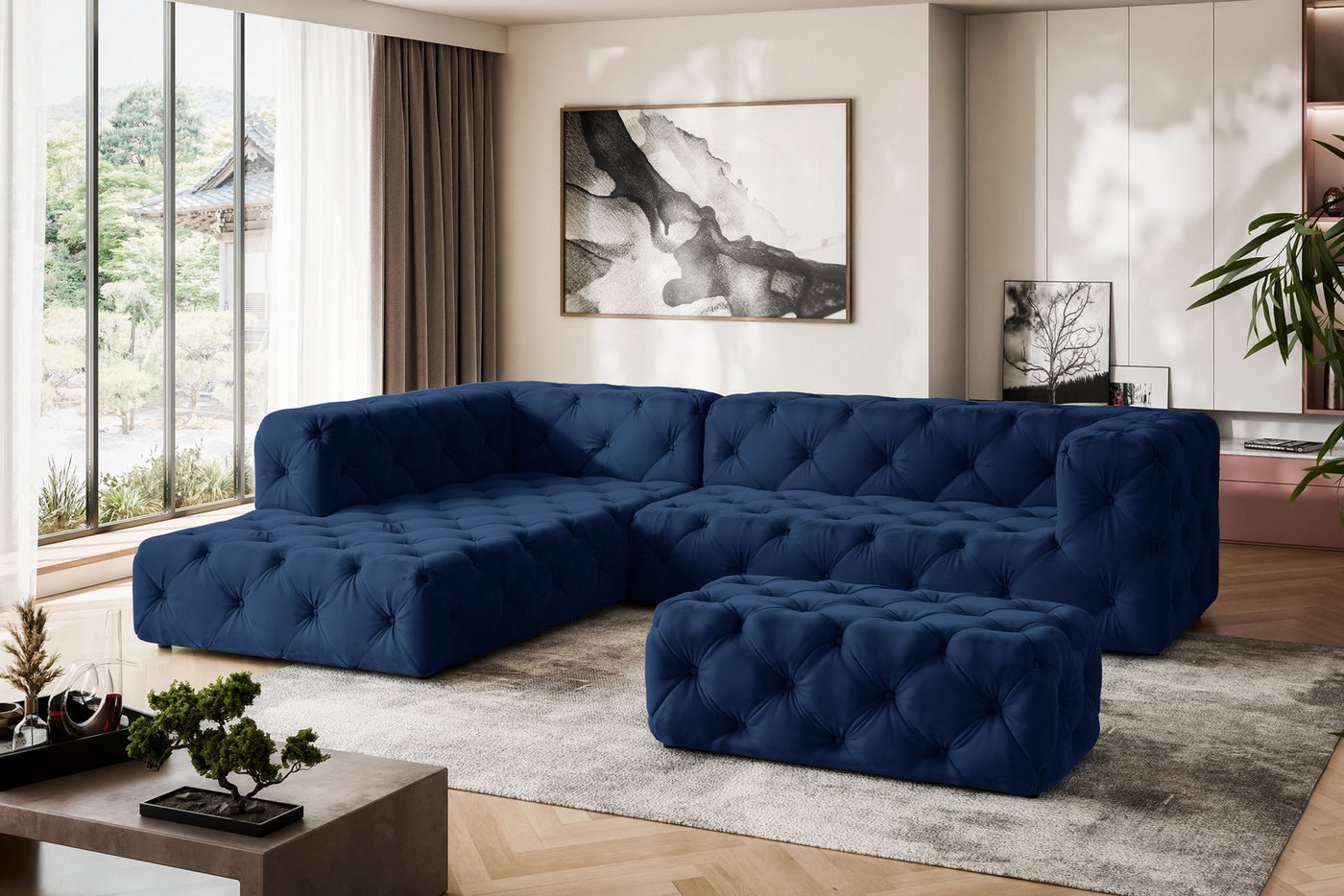 Places of Style Ecksofa FOLLINA, L-Form, mit klassischer Chesterfield-Knopfheftung von Places of Style