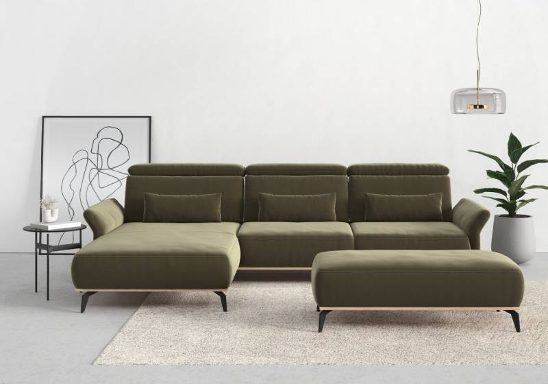 Places of Style Ecksofa Fjord L-Form, massiv, wahlweise mit Armlehnfunktion, Kopf- Sitztiefenverstellung von Places of Style