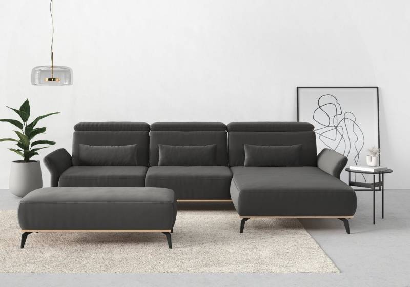 Places of Style Ecksofa Fjord L-Form, massiv, wahlweise mit Armlehnfunktion, Kopf- Sitztiefenverstellung von Places of Style