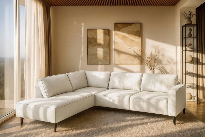 Places of Style Ecksofa Fumone, Lederoptik oder Soft-Touch Chenille, Breite 260, mit schwarzen Massivholzfüßen Places of Style Ecksofa Fumone, Lederoptik oder Soft-Touch Chenille, Breite 260, mit schwarzen Massivholzfüßen von Places of Style