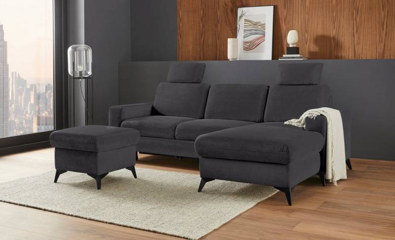 Places of Style Ecksofa Lolland L-Form, Wahlweise mit Bettfunktion und Bettkasten, Federkern von Places of Style
