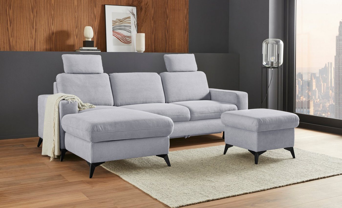 Places of Style Ecksofa Lolland L-Form, Wahlweise mit Bettfunktion und Bettkasten, Federkern von Places of Style