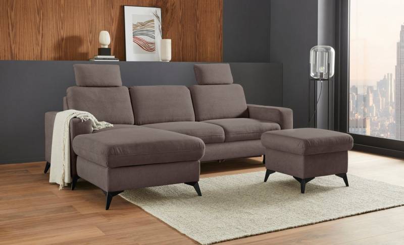Places of Style Ecksofa Lolland L-Form, Wahlweise mit Bettfunktion und Bettkasten, Federkern von Places of Style