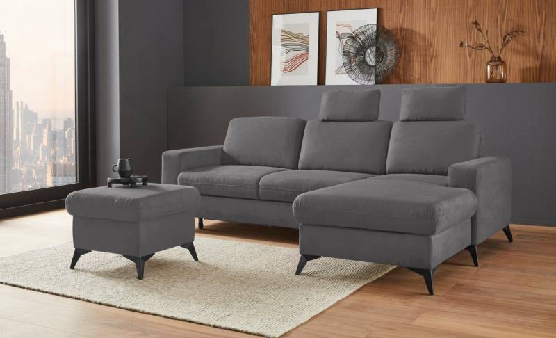 Places of Style Ecksofa Lolland L-Form, Wahlweise mit Bettfunktion und Bettkasten, Federkern von Places of Style