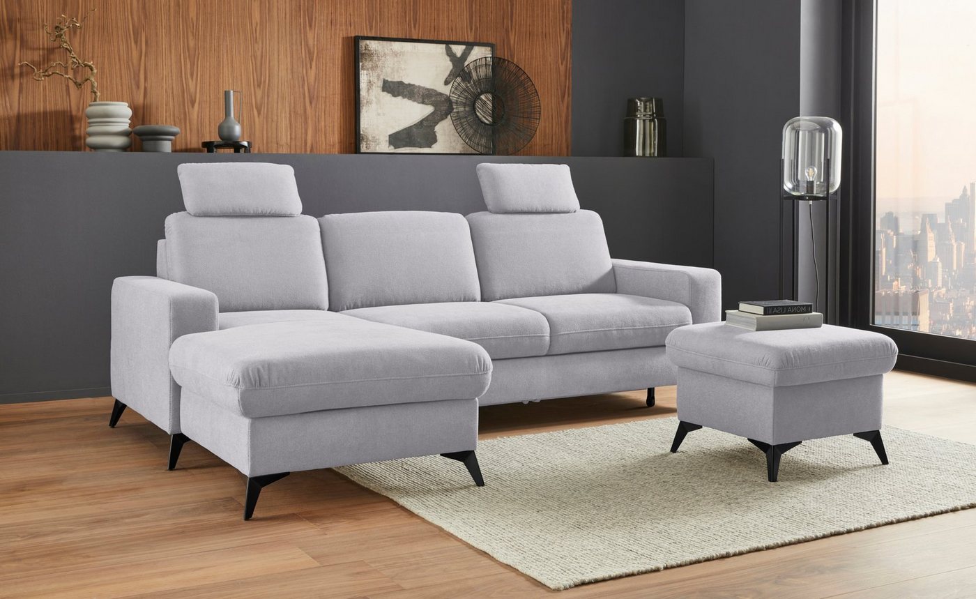 Places of Style Ecksofa Lolland L-Form, Wahlweise mit Bettfunktion und Bettkasten, Federkern von Places of Style