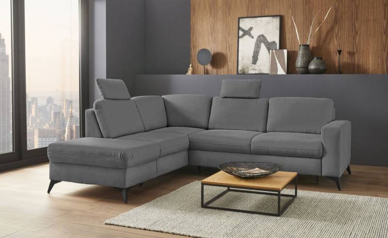 Places of Style Ecksofa Lolland L-Form, Wahlweise mit Bettfunktion und Stauraum, auch mit abwischbarem Bezug von Places of Style