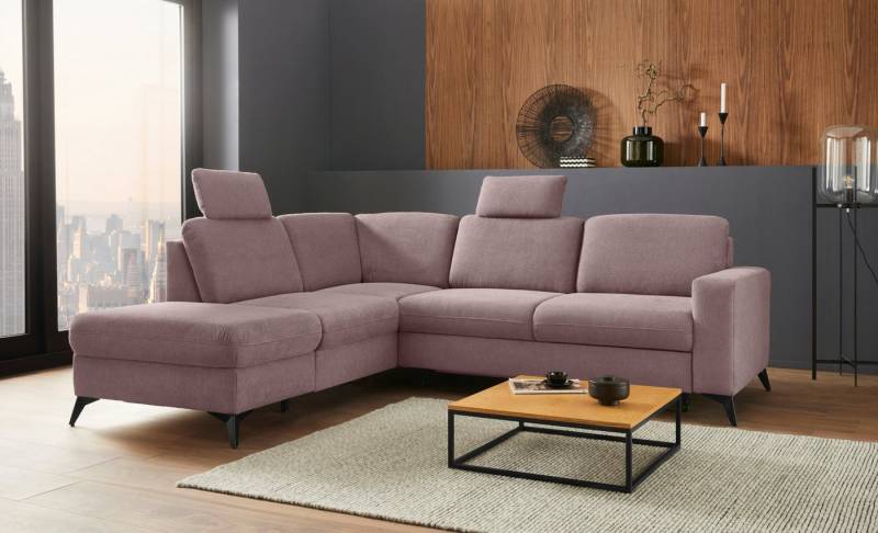 Places of Style Ecksofa Lolland L-Form, Wahlweise mit Bettfunktion und Stauraum, auch mit abwischbarem Bezug von Places of Style