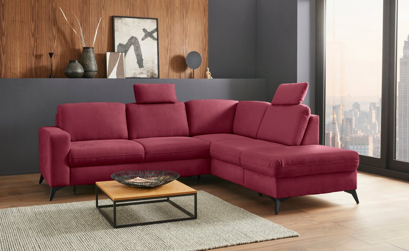 Places of Style Ecksofa Lolland L-Form, Wahlweise mit Bettfunktion und Stauraum, auch mit abwischbarem Bezug von Places of Style