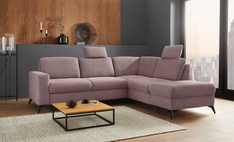 Places of Style Ecksofa Lolland L-Form, Wahlweise mit Bettfunktion und Stauraum, auch mit abwischbarem Bezug von Places of Style