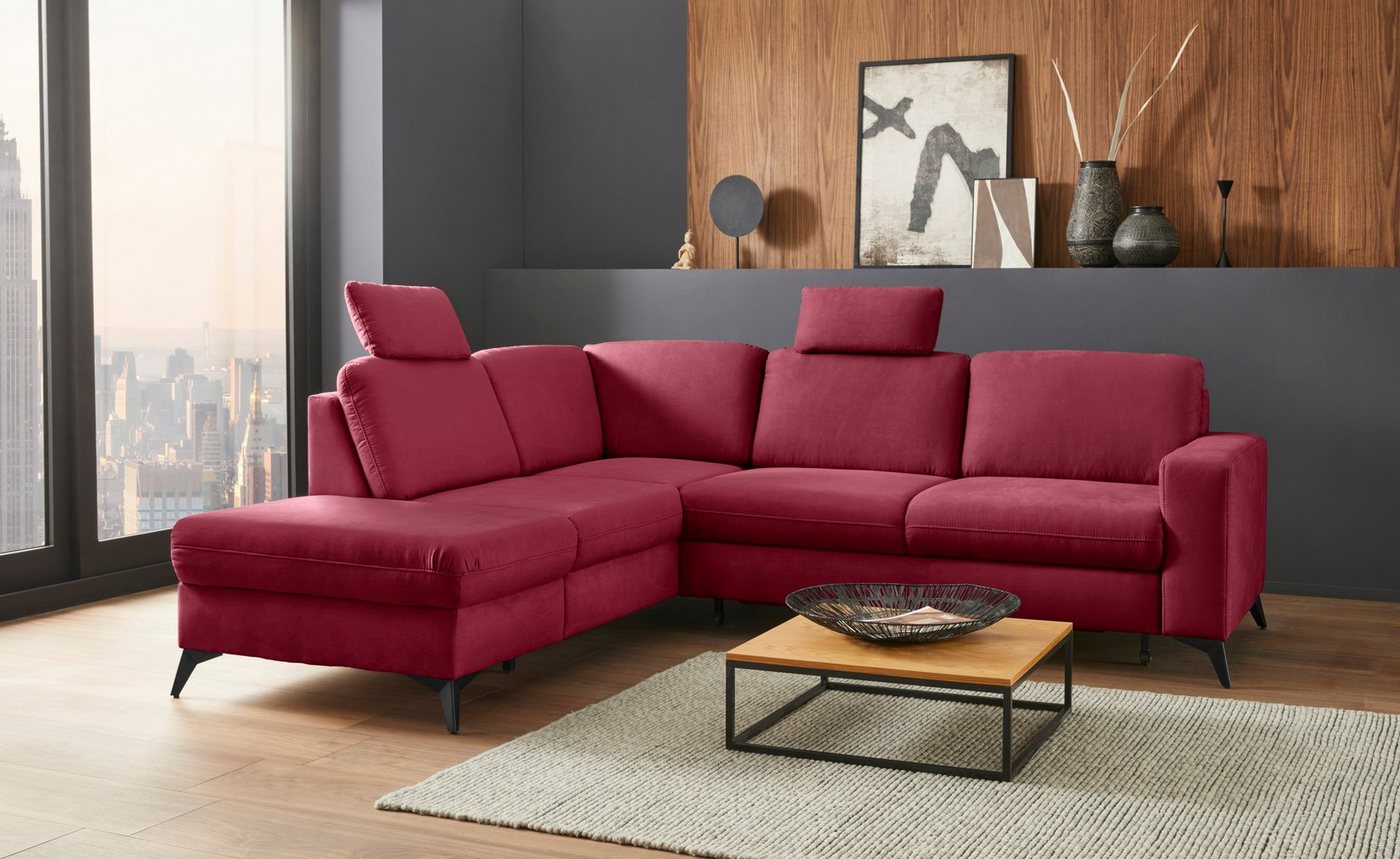 Places of Style Ecksofa Lolland L-Form, Wahlweise mit Bettfunktion und Stauraum, auch mit abwischbarem Bezug von Places of Style