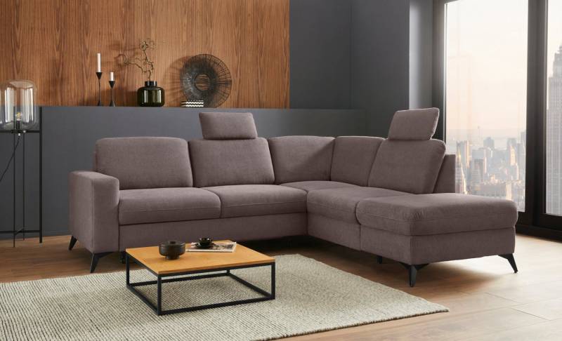 Places of Style Ecksofa Lolland L-Form, Wahlweise mit Bettfunktion und Stauraum, auch mit abwischbarem Bezug von Places of Style