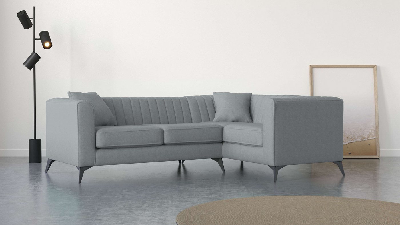 Places of Style Ecksofa MATTHEW B/T/H: 240/167/74 cm, L-Form, Steppung im Rücken, incl. Zierkissen, lose Sitzkissen von Places of Style