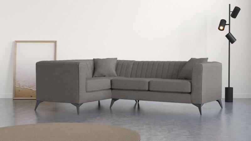 Places of Style Ecksofa MATTHEW B/T/H: 240/167/74 cm, L-Form, Steppung im Rücken, incl. Zierkissen, lose Sitzkissen von Places of Style