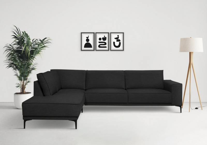 Places of Style Ecksofa Polsterecke Oland, Struktur, Flachgewebe, Luxus-Microfaser, Boucle, L-Form, 289 cm, Wellenunterfederung, Skandi-Design, Metallfüße Places of Style Ecksofa Polsterecke Oland, Struktur, Flachgewebe, Luxus-Microfaser, Boucle, L-Form, 289 cm, Wellenunterfederung, Skandi-Design, Metallfüße von Places of Style
