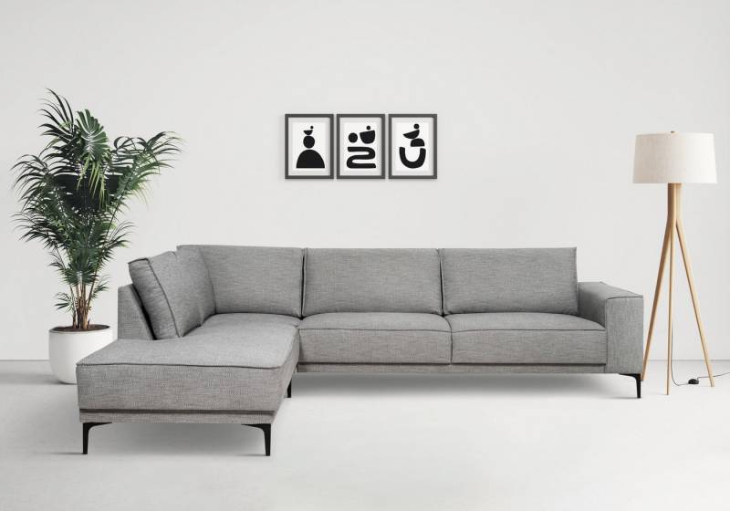 Places of Style Ecksofa Polsterecke Oland, Struktur, Flachgewebe, Luxus-Microfaser, Boucle, L-Form, 289 cm, Wellenunterfederung, Skandi-Design, Metallfüße Places of Style Ecksofa Polsterecke Oland, Struktur, Flachgewebe, Luxus-Microfaser, Boucle, L-Form, 289 cm, Wellenunterfederung, Skandi-Design, Metallfüße von Places of Style