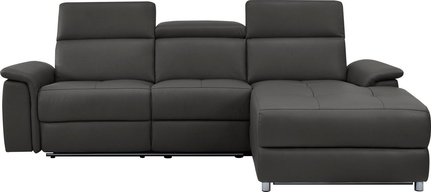 Places of Style Ecksofa Pareli, L-Form, 259cm,m. Recamiere, Echtleder, Kunstleder, Webstoff, man. o. elektr. Relaxfunktion, USB/Kopfteilverstellg u. LED von Places of Style