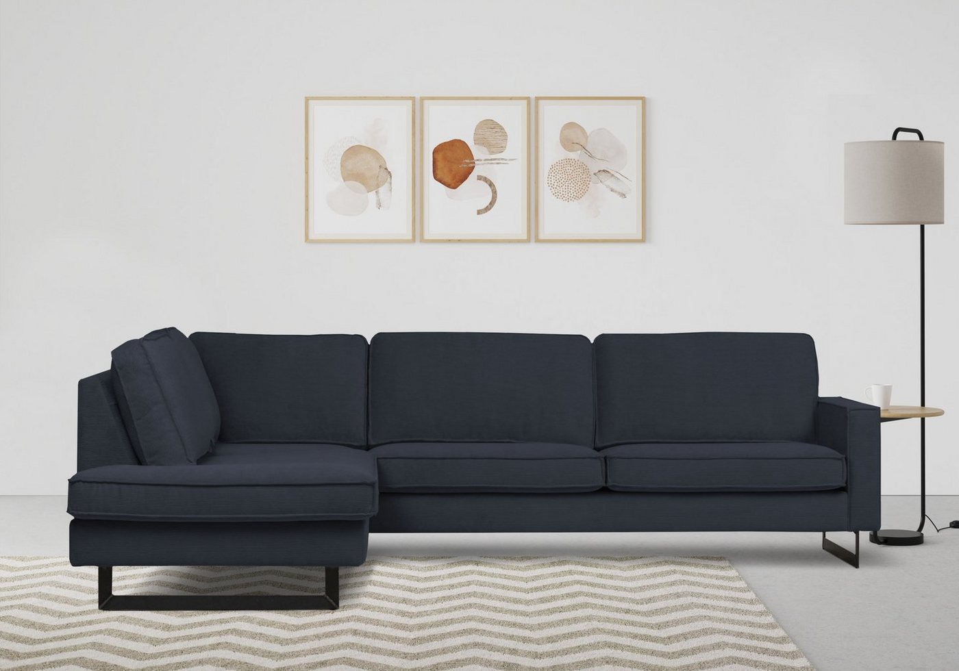 Places of Style Ecksofa Pinto, 290 cm, Ottomane links / rechts, Cord, Feincord, Luxus-Microfaser Leder und Chenille von Places of Style