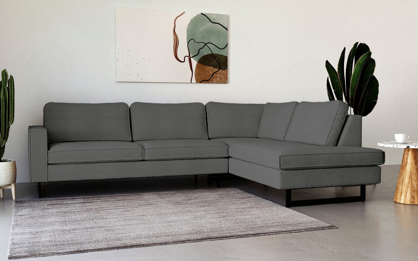 Places of Style Ecksofa Pinto, 290 cm, Ottomane links / rechts, Cord, Feincord, Luxus-Microfaser Leder und Chenille von Places of Style