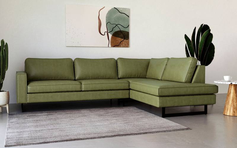 Places of Style Ecksofa Pinto, 290 cm, Ottomane links / rechts, Cord, Feincord, Luxus-Microfaser Leder und Chenille von Places of Style