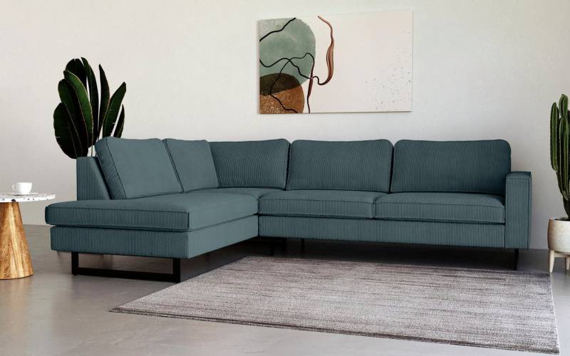 Places of Style Ecksofa Pinto, 290 cm, Ottomane links / rechts, Cord, Feincord, Luxus-Microfaser Leder und Chenille von Places of Style