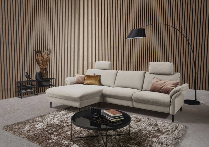 Places of Style Ecksofa Sarsina: mit Tonnentaschen-Federkern, perfekt zum Entspannen L-Form, inklusive 1 motorischen Relaxfunktion mit Herz-Waage-Beschlag von Places of Style