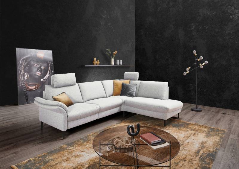 Places of Style Ecksofa Sarsina: mit Tonnentaschen-Federkern, perfekt zum Entspannen L-Form, inklusive 2 motorischen Relaxfunktionen mit Herz-Waage-Beschlag von Places of Style