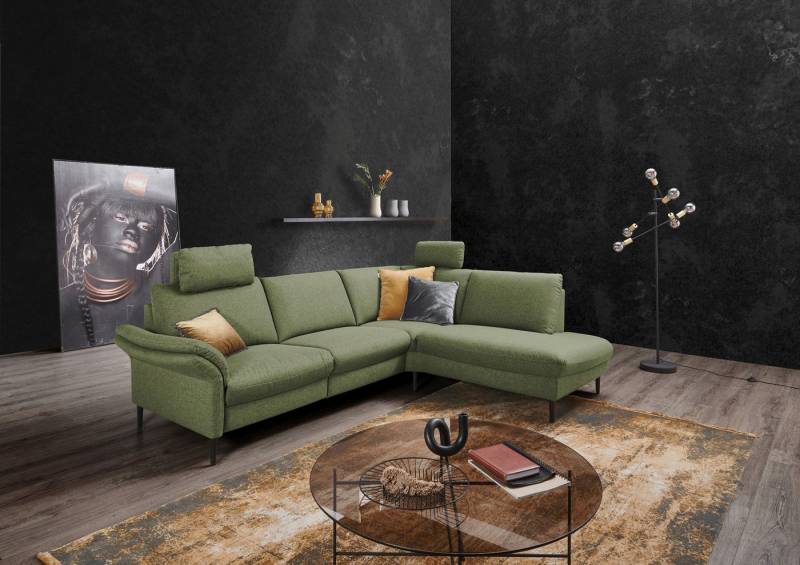 Places of Style Ecksofa Sarsina: mit Tonnentaschen-Federkern, perfekt zum Entspannen L-Form, inklusive 2 motorischen Relaxfunktionen mit Herz-Waage-Beschlag von Places of Style