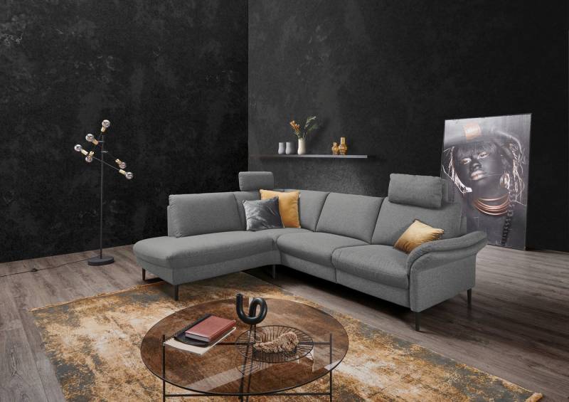 Places of Style Ecksofa Sarsina: mit Tonnentaschen-Federkern, perfekt zum Entspannen L-Form, inklusive 2 motorischen Relaxfunktionen mit Herz-Waage-Beschlag von Places of Style