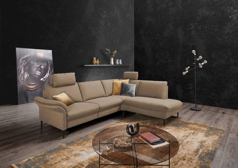 Places of Style Ecksofa Sarsina: mit Tonnentaschen-Federkern, perfekt zum Entspannen L-Form, inklusive 2 motorischen Relaxfunktionen mit Herz-Waage-Beschlag von Places of Style