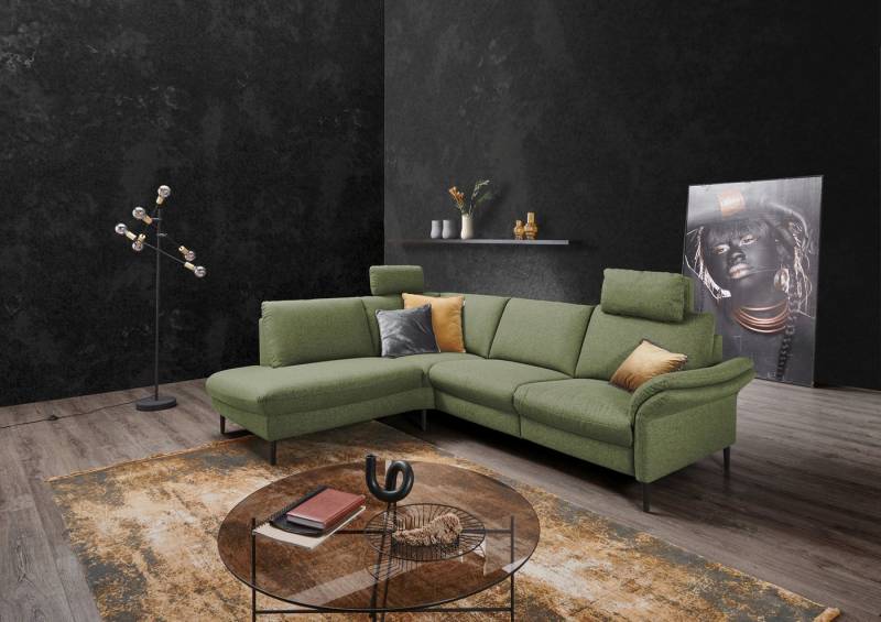 Places of Style Ecksofa Sarsina: mit Tonnentaschen-Federkern, perfekt zum Entspannen L-Form, inklusive 2 motorischen Relaxfunktionen mit Herz-Waage-Beschlag von Places of Style