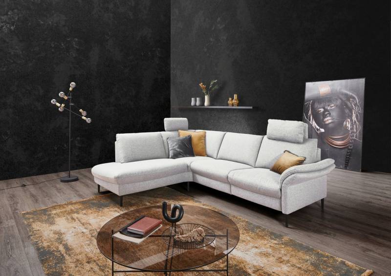 Places of Style Ecksofa Sarsina: mit Tonnentaschen-Federkern, perfekt zum Entspannen L-Form, inklusive 2 motorischen Relaxfunktionen mit Herz-Waage-Beschlag von Places of Style