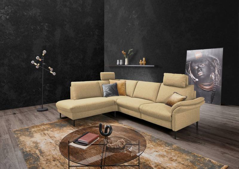 Places of Style Ecksofa Sarsina: mit Tonnentaschen-Federkern, perfekt zum Entspannen L-Form, inklusive 2 motorischen Relaxfunktionen mit Herz-Waage-Beschlag von Places of Style