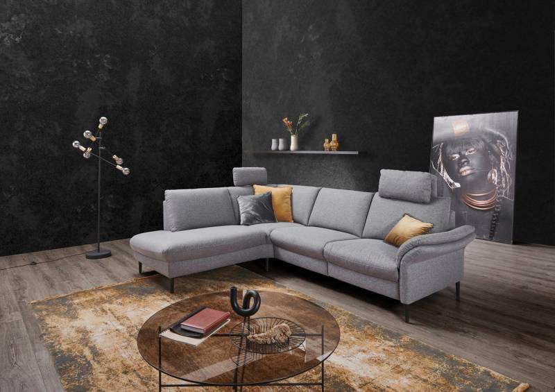 Places of Style Ecksofa Sarsina: mit Tonnentaschen-Federkern, perfekt zum Entspannen L-Form, inklusive 2 motorischen Relaxfunktionen mit Herz-Waage-Beschlag von Places of Style