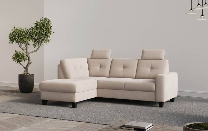 Places of Style Ecksofa Varese, Kreuznaht in beige von Places of Style