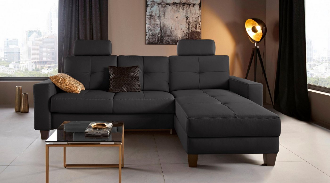 Places of Style Ecksofa Varese L-Form, Recamiere wahlweise mit elektrischer Relaxfunktion, 2-Sitzer-Element von Places of Style