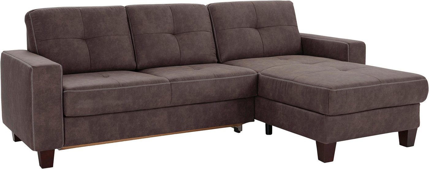 Places of Style Ecksofa Varese L-Form, Recamiere wahlweise mit elektrischer Relaxfunktion, 2-Sitzer-Element von Places of Style