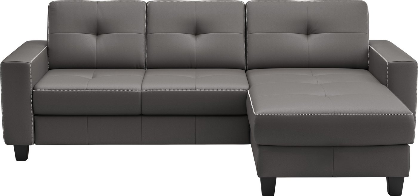 Places of Style Ecksofa Varese, wahlweise mit Bettfunktion und Bettkasten von Places of Style