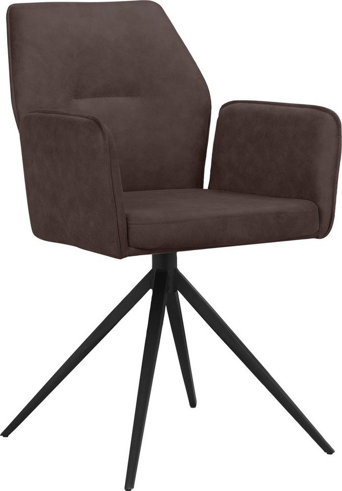 Places of Style Esszimmerstuhl Ozias (2 St), Sitz und Rücken gepolstert, Gestell aus Metall schwarz, Sitzhöhe 50 cm von Places of Style