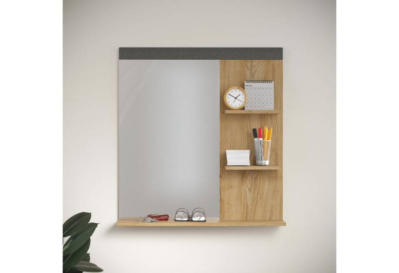 Places of Style Garderobenspiegel Belva (1-St), eichefarbener Wandspiegel mit 3 Ablagen - (B/T/H) 79/16/85 cm von Places of Style