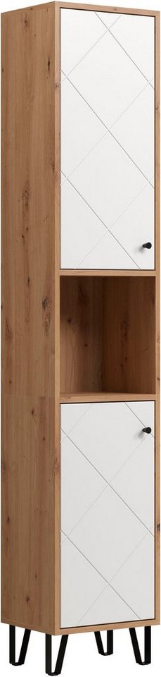 Places of Style Hochschrank Tarragona (1-St) Hochschrank mit 1 Tür & 1 Klappe - (B/T/H) 36/29/191 cm von Places of Style