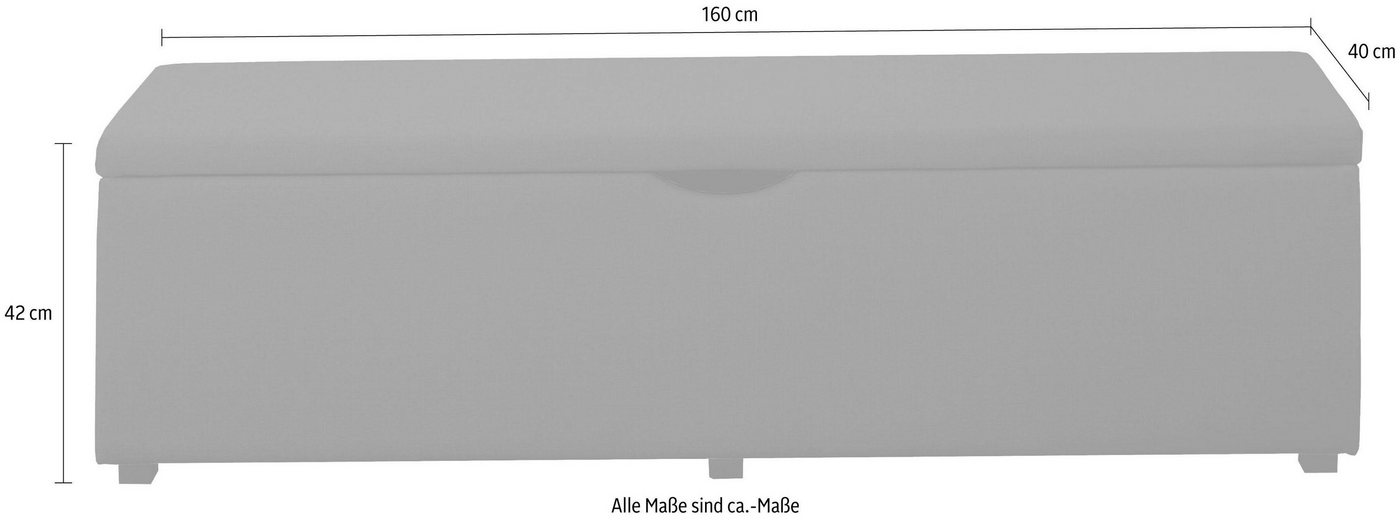 Places of Style Hockerbank Standard, Breite 120cm oder 160cm, auch als Garderobenbank oder Bettbank von Places of Style