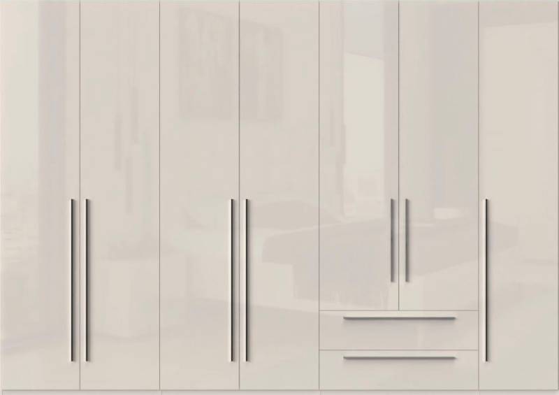 Places of Style Kleiderschrank Piano, UV lackiert, hochglänzend in beige oder weiß, FSC-zertifiziert (Made in Europe) in vielen Breiten, Höhe 224cm, mit Soft-Close Funktion, 2 Schubladen von Places of Style