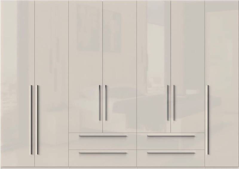 Places of Style Kleiderschrank Piano, UV lackiert, hochglänzend in beige oder weiß, FSC-zertifiziert (mit 4 Schubladen) 272 oder 317cm breit, Höhe 224cm, mit Soft-Close Funktion von Places of Style