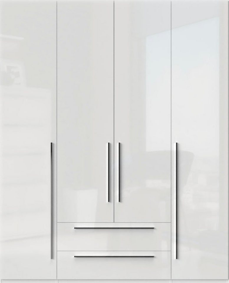 Places of Style Kleiderschrank Piano, UV lackiert, hochglänzend in beige oder weiß, FSC-zertifiziert (Made in Europe) in vielen Breiten, Höhe 224cm, mit Soft-Close Funktion, 2 Schubladen von Places of Style