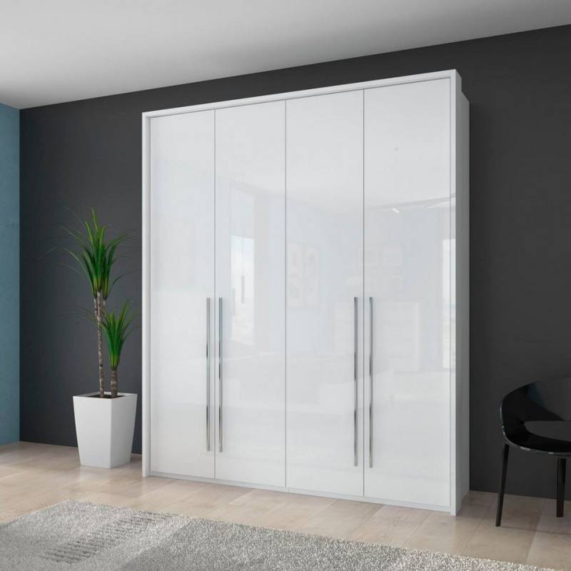 Places of Style Kleiderschrank Piano weiß, UV lackiert, mit Beleuchtung, hochglänzend, Soft-Close Funktion von Places of Style