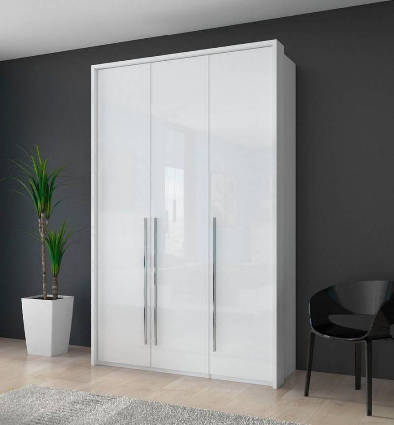 Places of Style Kleiderschrank Piano, inklusive Rahmen und Beleuchtung, soft-close-Funktion (viele Breiten zur Auswahl, 226cm hoch) beige oder weiß, UV lackiert, Hochglanzfronten, FSC-zertifiziert von Places of Style