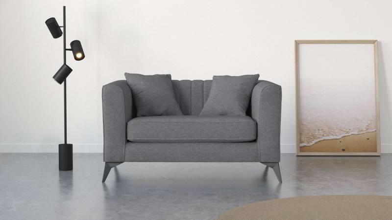 Places of Style Loveseat MATTHEW Loungesessel, Maße B/T/H: 130/86/74 cm, incl. Zierkissen, feine Steppung im Rücken, belastbar bis 200kg von Places of Style