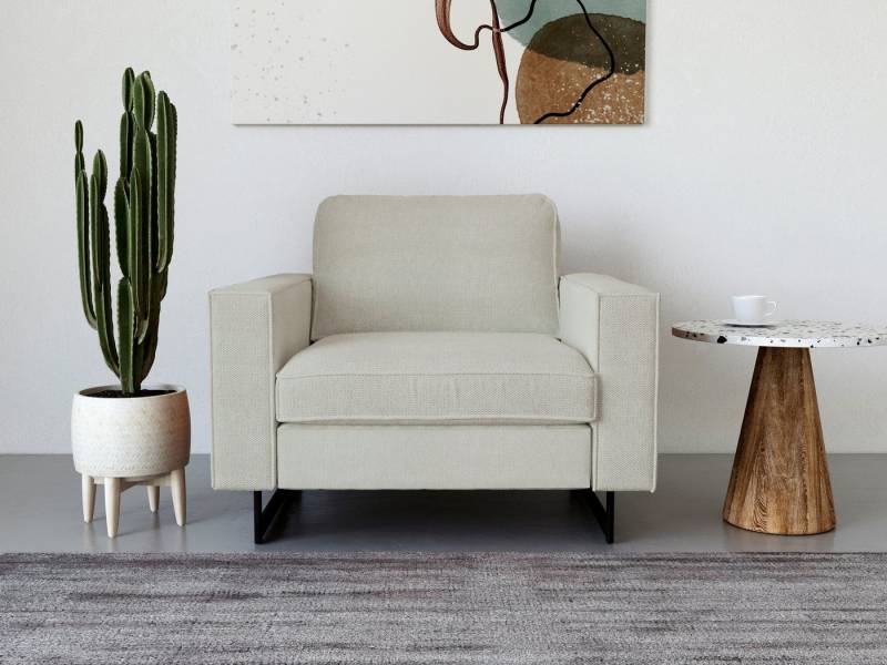 Places of Style Loveseat Pinto 105 cm, Cord, Chenille, Lederoptik, mit Keder, Metallfüßen und auch in Cord Bezug erhältlich von Places of Style