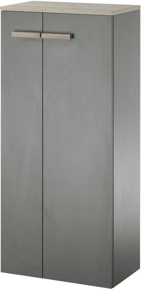 Places of Style Midischrank SOLiD, Badschrank im modernen Design, Schrank mit Holzgriffen in zwei Farben verfügbar, mit Stauraum, stehend o. hängend montierbar von Places of Style