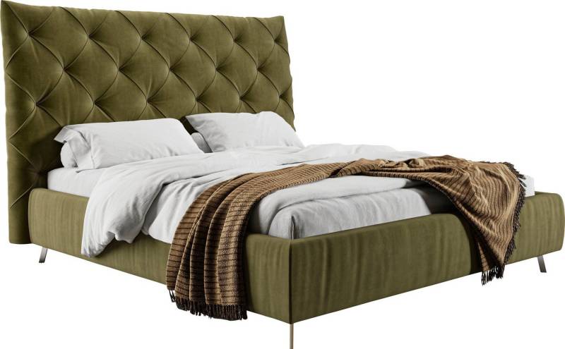 Places of Style Polsterbett Elloree, in 4 Breiten, hinten mit Originalstoff bezogen, auch in Leder, Kopfteilhöhe 143cm, belastbar bis 280 kg, auch in Überlänge 220cm von Places of Style